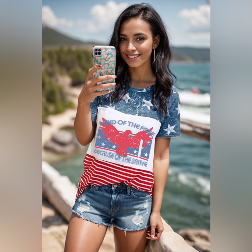 Graphic Round Neck Short Sleeve T-Shirt